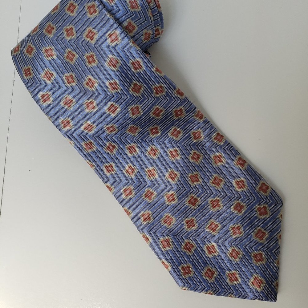 Men's Blue Print Robert Talbott Silk Tie